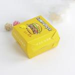 Printed Logo Eco Friendly Burger Boxes Take Away Paper Packaging White Cardboard
