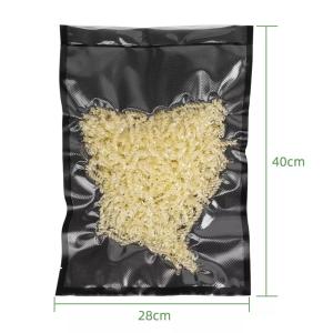 Quality Vacuum Commercial Grade Barrier Black Nylon Pouch Embossed Plastic Zipper wholesale