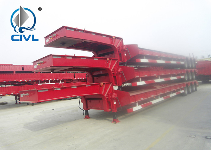 40-60 ton low flatbed semi-trailer hydraulic ladder for transporting construction machinery