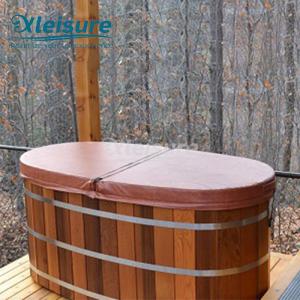 Quality Outdoor Whirlpool Wooden Hot Tub Cover Indeformable Core Covers Hot Tub Covers wholesale