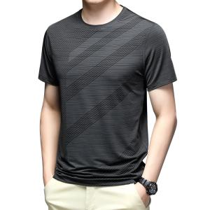 Quality Summer Thin Casual Breathable Sports Loose Ice Silk Short Sleeve T Shirt Men wholesale