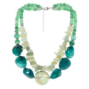 Quality Fashionable Beaded Necklace in Green Tones with Various Length Polyester wholesale