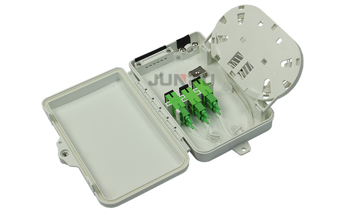 Wall Mounted 6 Core Fiber Optic Distribution Box IP65 With SC APC Adapter