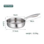 Good Quality Cookware 16 CM Mini Pans Eggs Cooking Fry Pans 18/8 Stainless Steel