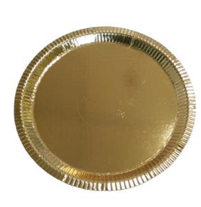 Quality Food Grade Disposable Biodegradable Paper Plates Round Gold for Restaurant wholesale