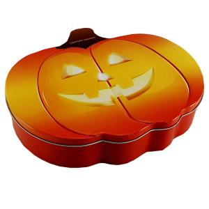 Quality Pumpkin Shaped Halloween Tin Box Multipurpose Antirust For Chocolate wholesale