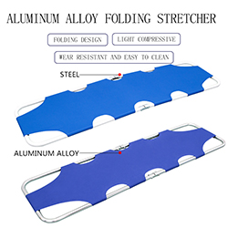 Blue Aluminum Alloy Folding Stretcher Manual Foldable Canvas Stretcher