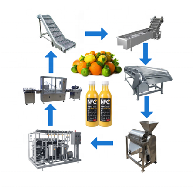 Automatic Complete Small Scale Mini Mango Orange Juicer Fruit Juice factory orange production line