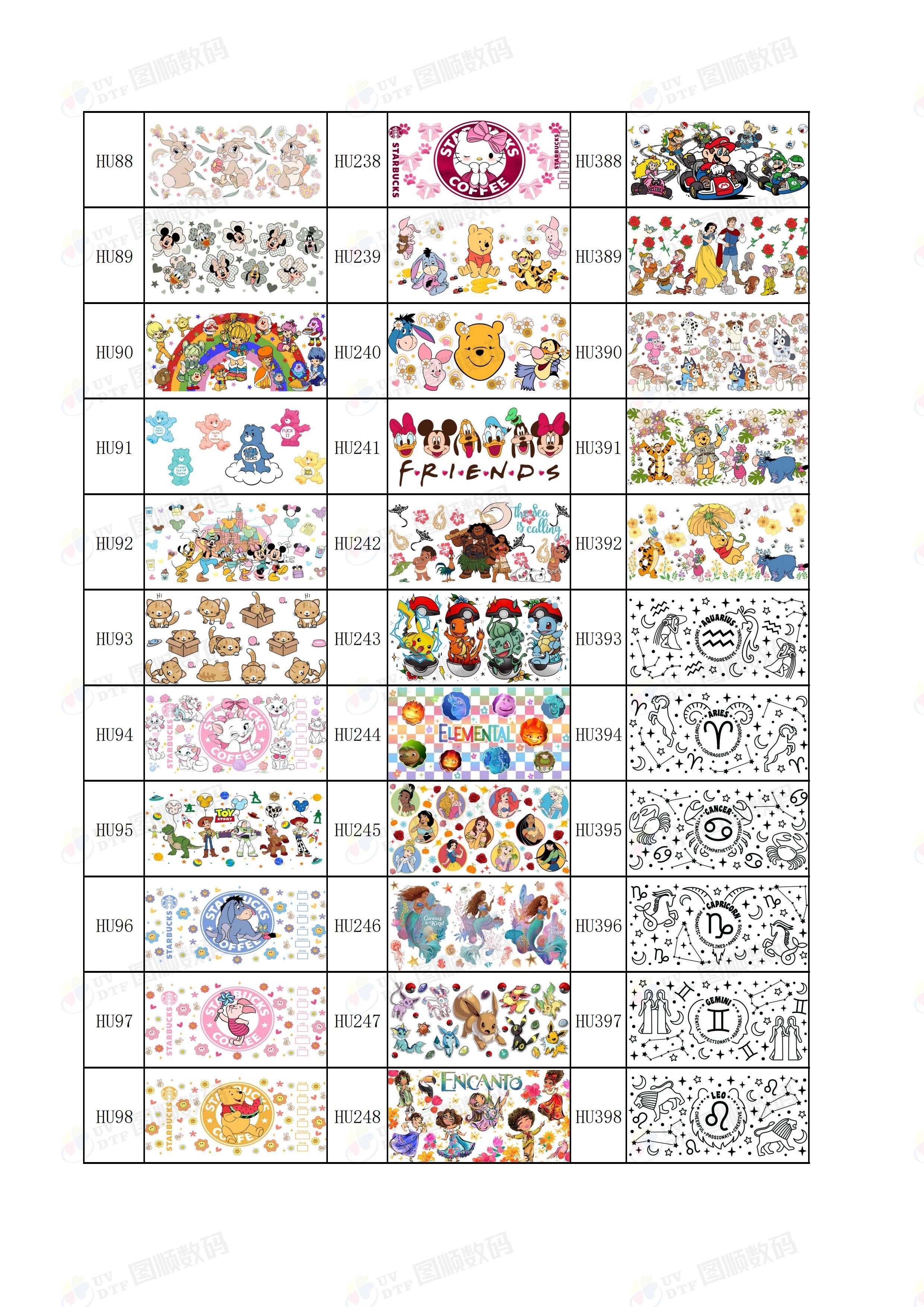 Removable Decal UV DTF Cup Wrap Transfers Fade Resistant Waterproof