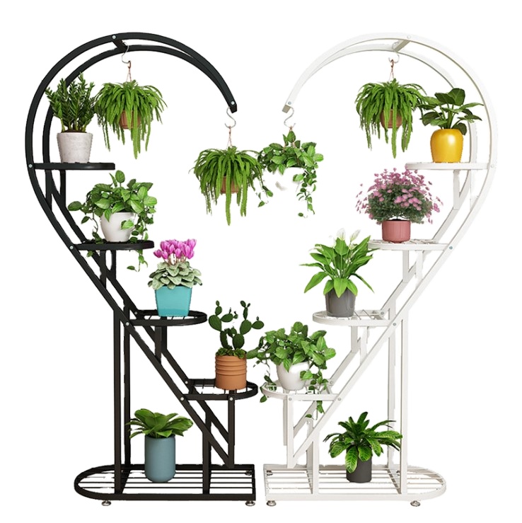 Flower pot shelf steel three layer stand for planter