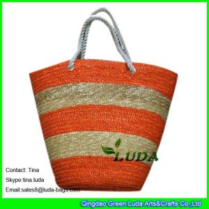 Quality LUDA buy handbags online striped summer wheat straw beach handbags wholesale