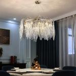 Modern Led Chandelier For Living Dining Room Creative Glass farmhouse light(WH