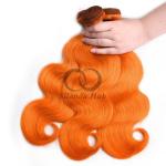 Orange Body Wave Remy Human Hair Bundles Sew In Weave Bundles Brazilian Bundle
