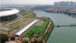 Rubber Granules / Quartz Sand Artifical Football Pitches Weaving Technique Dtex