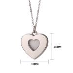 Sublimation Heart Shape Sliding Locket Necklace For Sublimation Printing