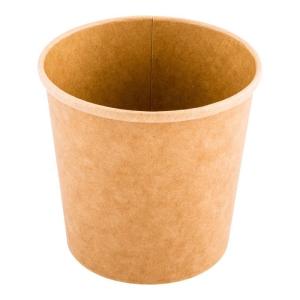 Quality Custom Print Eco-friendly Disposable Food To Go Packaging Container Kraft Paper Rice Soup Cup Take Away Salad Bowl wholesale