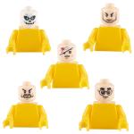 MOC WW2 military city mini figures skull parts army soldier figures face heads