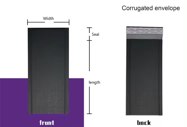 Recyclable Customizable Black Corrugated Kraft Paper Bags Business Envelope