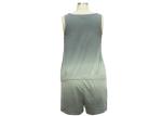Grey Cotton Ladies Summer Playsuits , Sleeveless Women'S Wide Leg Jumpsuit
