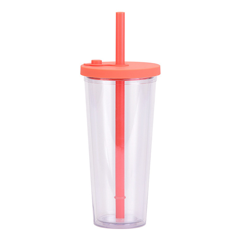 Water Iced Coffee Travel Tumbler With Straw And Lid Reusable