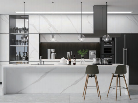 White Colour Marble Slab Tile Slab Stone Countertops Heat Insulation