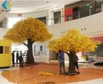 Eco Friendly Plastic Yellow Ginkgo Biloba Tree , Fake Ginkgo Tree Leaves