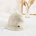 Winter Unisex Terry Cloth Soft Fabric Bucket Hat Cream Color