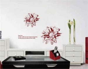 Quality PVC Waterproof Flower Removable Wall Stickers For Home Decoration wholesale