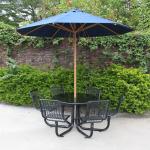 Commercial Outdoor Picnic Table With Umbrella Welded Wire Cloth Metal Material