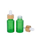 30ml Frosted Green Glass Dropper Bottles Essential Oil Bottle With Bamboo