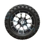 Exclusive Golf Cart Machined Glossy Black Wheel 14inch Tire with Rim for Golf