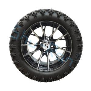 Quality Exclusive Golf Cart Machined Glossy Black Wheel 14inch Tire with Rim for Golf Carts wholesale