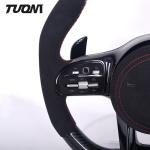 Red Stripe Mercedes Benz Steering Wheel Carbon Fiber Luxury Alcantara
