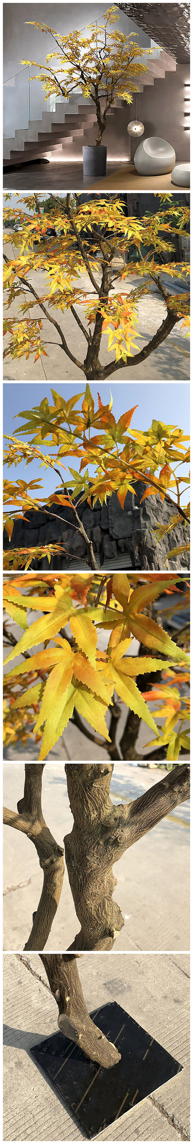 Autumn Style Artificial Maple Tree Japanese Hotel Coffee Shop Decoration