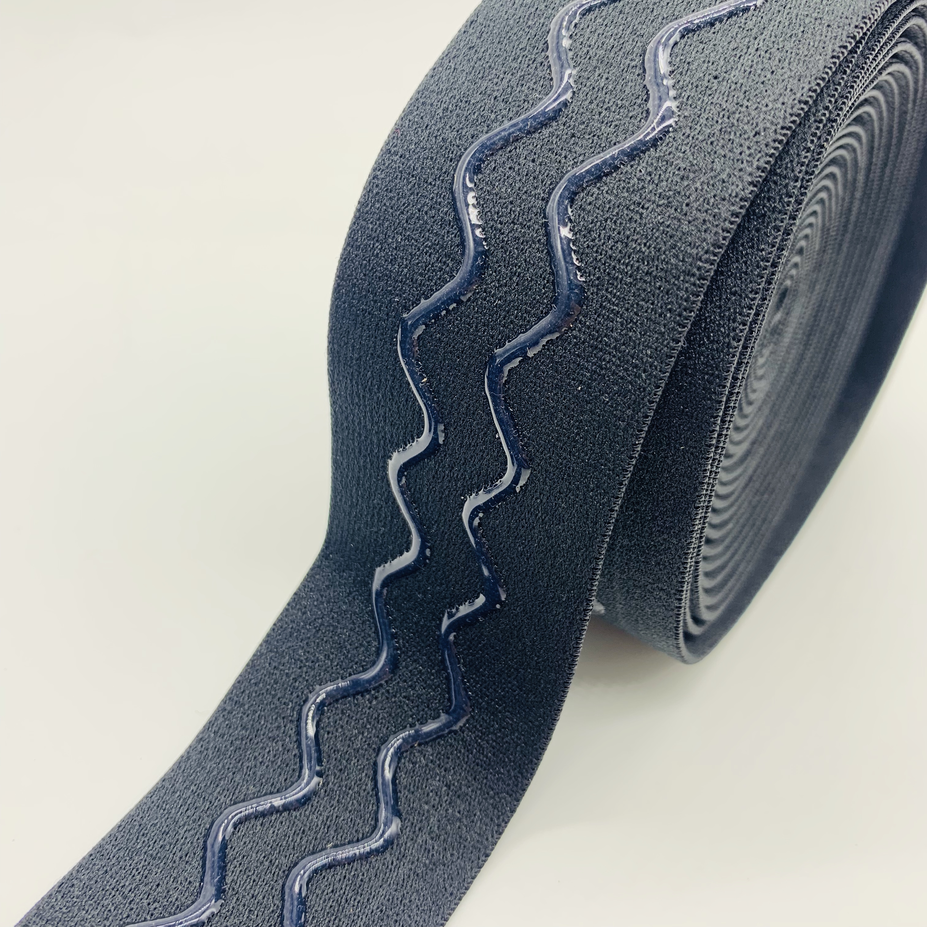 Factory custom Waterproof Eco-Friendly Nylon Coated Anti Slip Band Silicone Elastic Webbing for Swimming Cloth