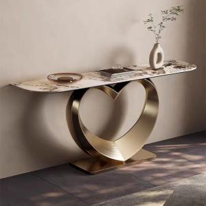 Quality Polished Marble &amp; Stainless Steel Console Tables - Entryway Elegance wholesale