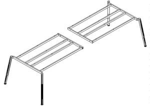 Quality 4 seater workstation steel frame ,#939C wholesale