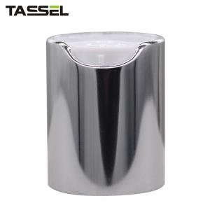 Quality 24mm Aluminum Silver Plastic Disc Cap Non Spill For Cosmetic Bottles wholesale