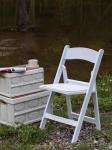 Square Outdoor Folding Chairs Wedding Party Wimbledon Garden White Resin Chairs