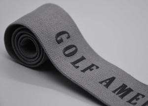 Quality 45mm Custom Garments Cotton Elastic Band With Shiny Silicone Logo wholesale