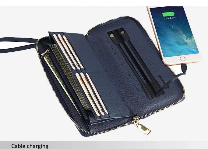 Zipper Closure 5V2A 6000mAh Wallet Power Bank MSDS