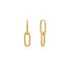 Wedding Occasion Simple Silver Cable Link Stud Earring 30mm Height Elegant