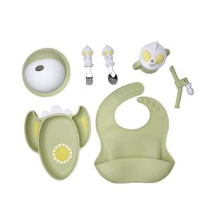 Quality Customized Silicone Baby Feeding Set Food Grade Bib And Bowl Set With Spoon wholesale