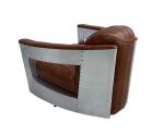 Vintage Geninue Leather Aviator Chair Aluminum Swivel Chair