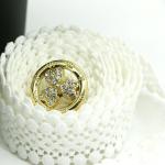 Circular Fashion Pins And Brooches Golden Alloy Studded Diamond 2.5cm Size