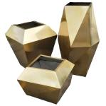 Rose gold color stainless steel different shapes flower pots