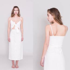 Quality Factory Wholesale Pure 100% Linen Maxi Dress Women wholesale