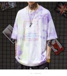 Eco Friendly Men Streetwear T Shirts Organic Cotton Jersey Dip Dye Tone Crew