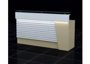 Quality Wood And Clear Glass Retail Checkout Counter LED Installed Interior 1500 * 500 * 1150mm wholesale