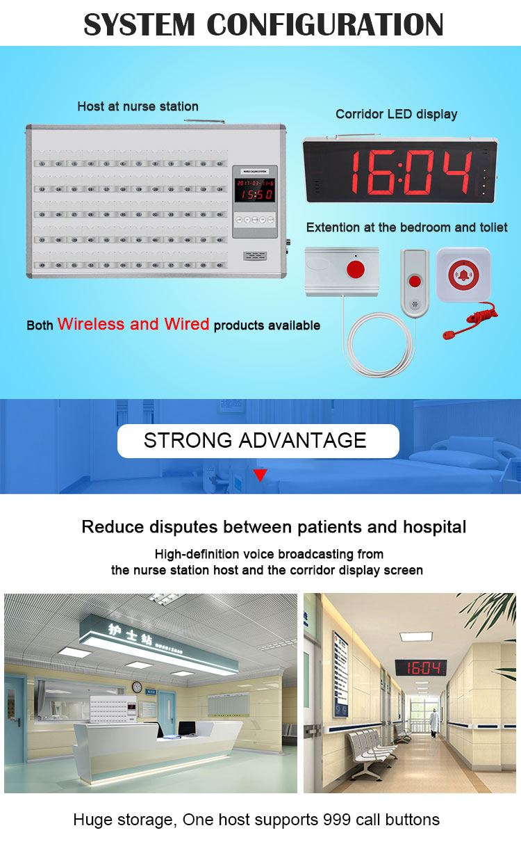 Professional wired Hospital Ward Nurse Call Bell System